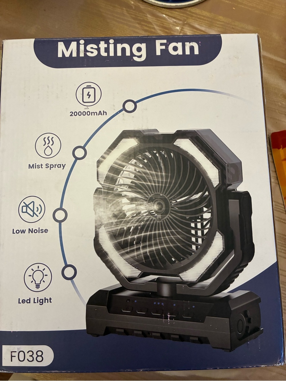 Portable Misting Fan with Light